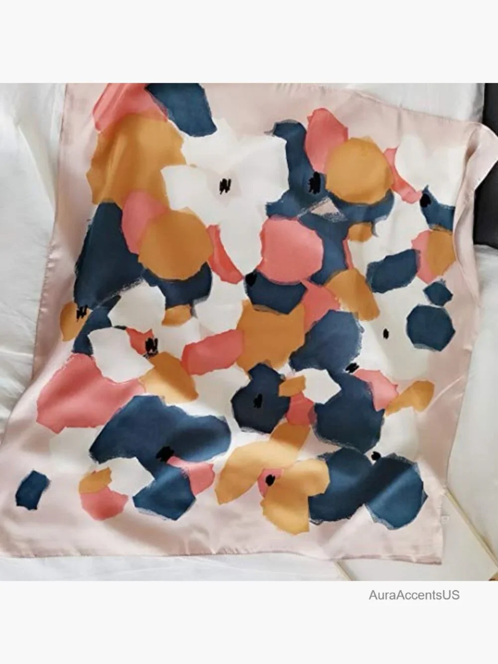 Silk Feeling Satin Scarf 27.5x27.5 Square Head Scarf for Women